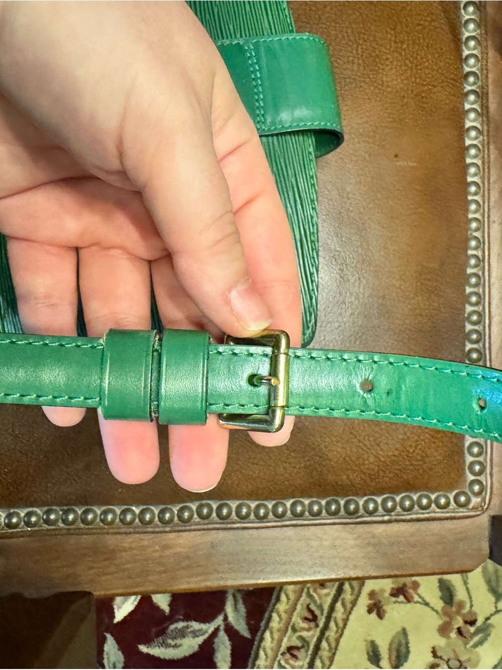 Louis Vuitton Green Epi Vintage Capucine - Picture 10 of 14